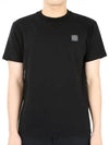 Pisato Effect Logo Patch Short Sleeve T-Shirt Black - STONE ISLAND - BALAAN 2