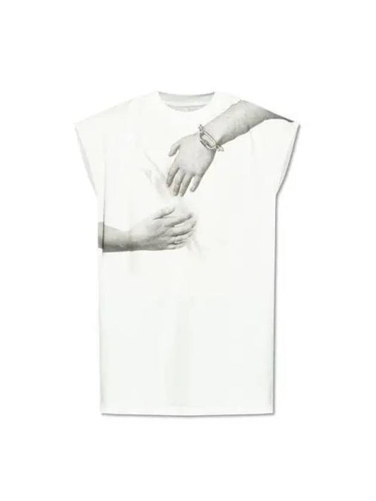 MM6 Margiela printed sleeveless t shirt OFFWHITE Off white SH2NL0003S23588101 - MAISON MARGIELA - BALAAN 2