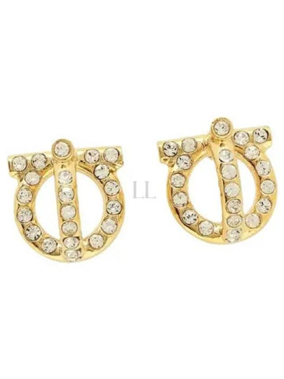 Gancini 3D Crystal Earrings Gold - SALVATORE FERRAGAMO - BALAAN 2