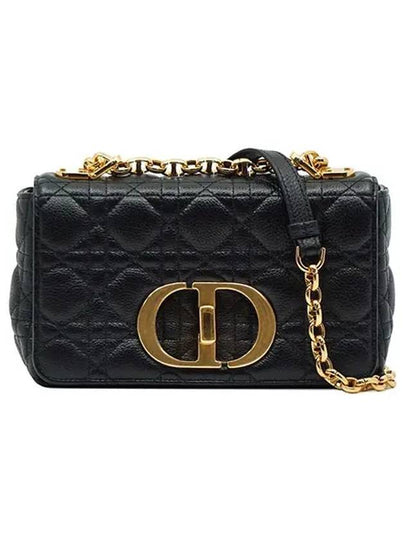 Supple Cannage Small Calfskin Caro Shoulder Bag Black - DIOR - BALAAN 2