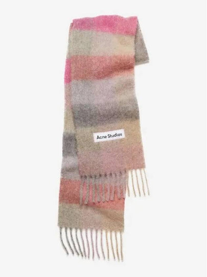 Check Mohair Muffler Fuchsia Lilac Pink - ACNE STUDIOS - BALAAN 2