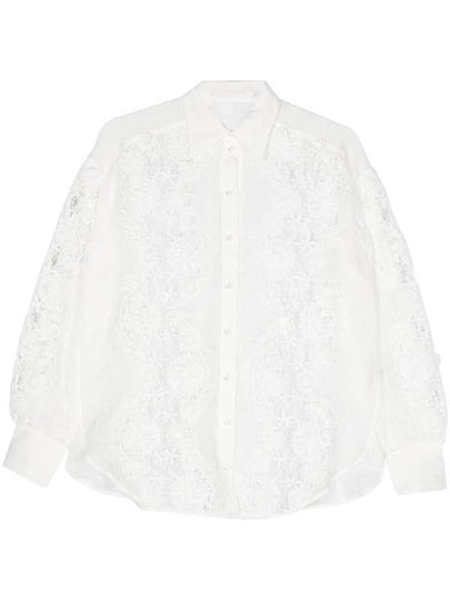 Halliday lace flower long sleeve shirt 9804TSS241_IVO - ZIMMERMANN - BALAAN 2