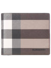 Check Leather International Bifold Wallet Dark Birch Brown - BURBERRY - BALAAN 2