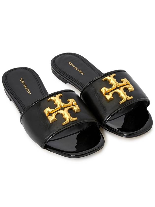 Logo Eleanor Slippers Black - TORY BURCH - BALAAN 4