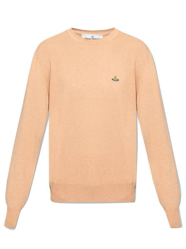 ORB Logo Cashmere Cotton Knit Top Dark Beige - VIVIENNE WESTWOOD - BALAAN 1