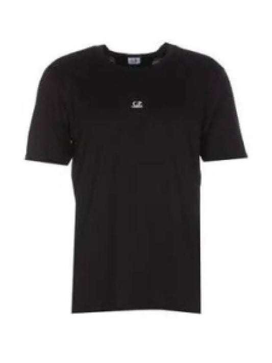 70/2 Mercerized Jersey Logo Short Sleeve T-Shirt Black - CP COMPANY - BALAAN 2