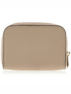 Women's Gancini Logo Zipper Card Wallet Beige - SALVATORE FERRAGAMO - BALAAN 4