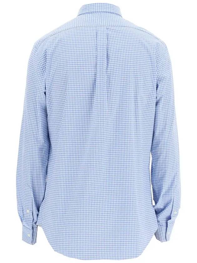 Pony Embroidery Check Long Sleeve Shirt Blue - POLO RALPH LAUREN - BALAAN.