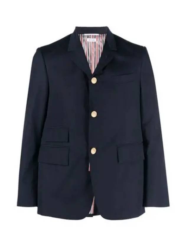 Typewriter Cloth Grosgrain Placket Sport Jacket Navy - THOM BROWNE - BALAAN 2