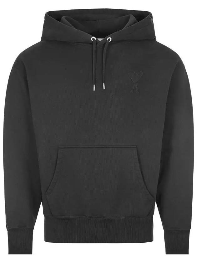 Men's Big Heart Logo Hoodie Black - AMI - BALAAN 3