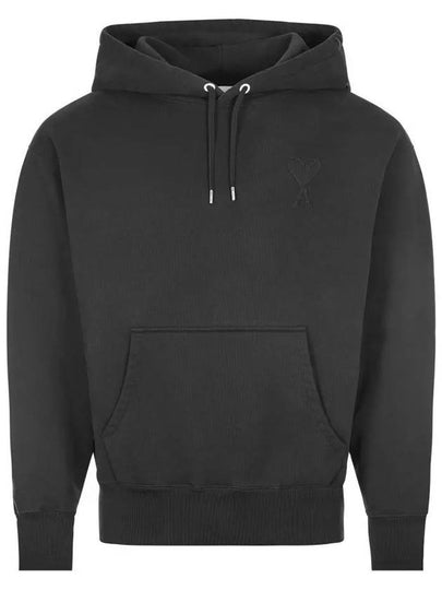 Men's Big Heart Logo Hoodie Black - AMI - BALAAN 2