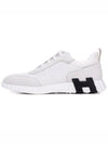 Graphic Mesh Suede Low Top Sneakers Blanc - HERMES - BALAAN 3