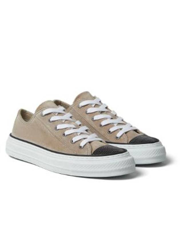 Suede Low Top Sneakers Beige - BRUNELLO CUCINELLI - BALAAN 6