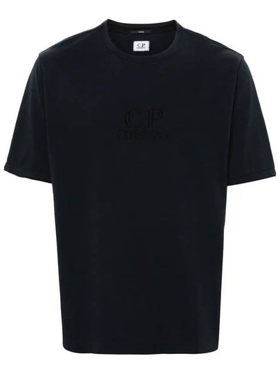 Tacting Piquet Logo Short Sleeve T-Shirt Black - CP COMPANY - BALAAN 2