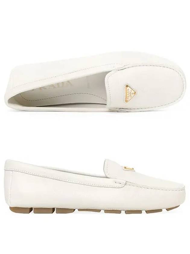 Triangle Logo Driving Shoes Ivory - PRADA - BALAAN 4