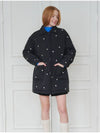 Heart patterned Padding Half Coat Black - OPENING SUNSHINE - BALAAN 1