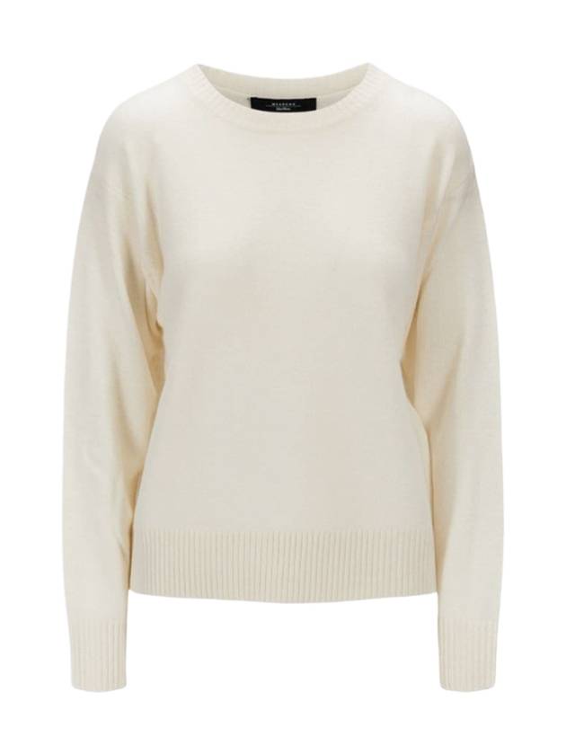 Filtro Cashmere Knit Top White - WEEKEND MAX MARA - BALAAN 1