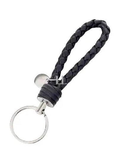 Intrecciato Leather Key Holder Black - BOTTEGA VENETA - BALAAN 2