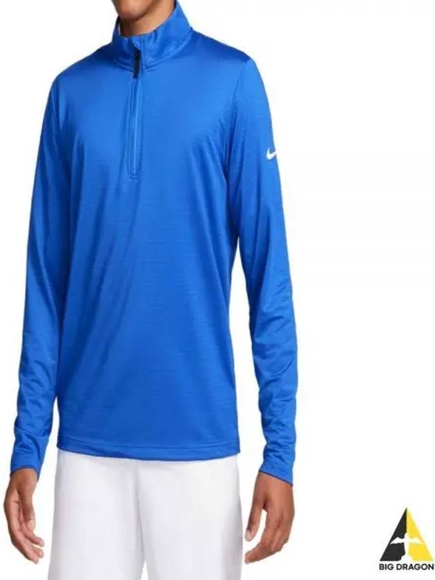 Golf Dri Fit Victory Half Zip Long Sleeve T-Shirt Royal Blue - NIKE - BALAAN 2