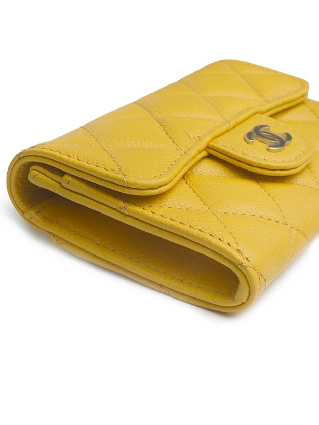 Classic Gold Hardware Grained Calfskin Card Wallet Yellow - CHANEL - BALAAN 6