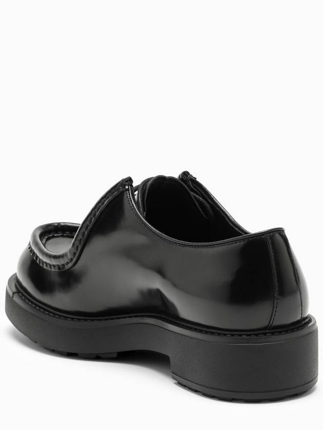 Diapason Opaque Lace-Up Brushed Leather Derby Black - PRADA - BALAAN 4