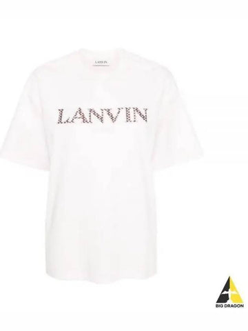 24 RWTS0022J207 502 Logo embroidered short sleeve t shirt - LANVIN - BALAAN 1