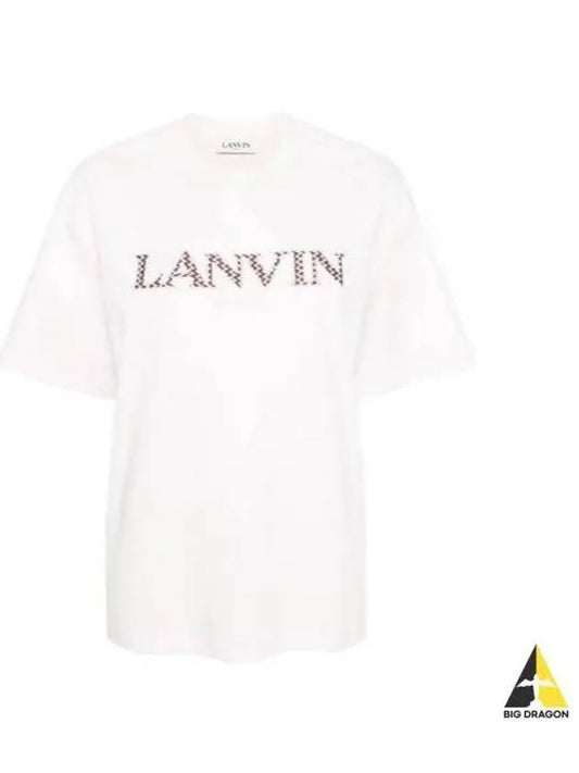 24 RWTS0022J207 502 Logo embroidered short sleeve t shirt - LANVIN - BALAAN 1