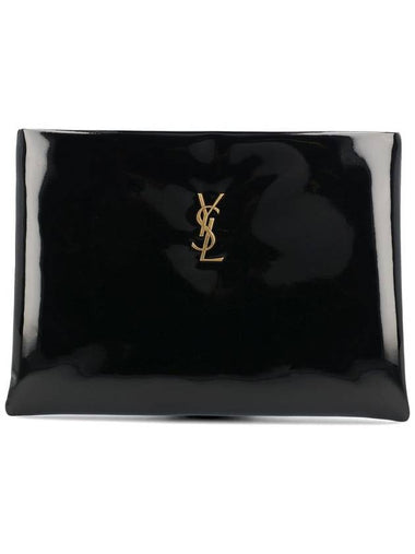 Women's Patent Large Pouch Black - SAINT LAURENT - BALAAN 1