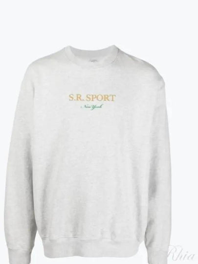 Wimbledon Logo Crew Neck Cotton Sweatshirt Heather Grey - SPORTY & RICH - BALAAN 2