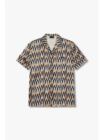 UNDERWEAR Men s Zigzag Pattern Silky Lounge Shirt Camel - EMPORIO ARMANI - BALAAN 1