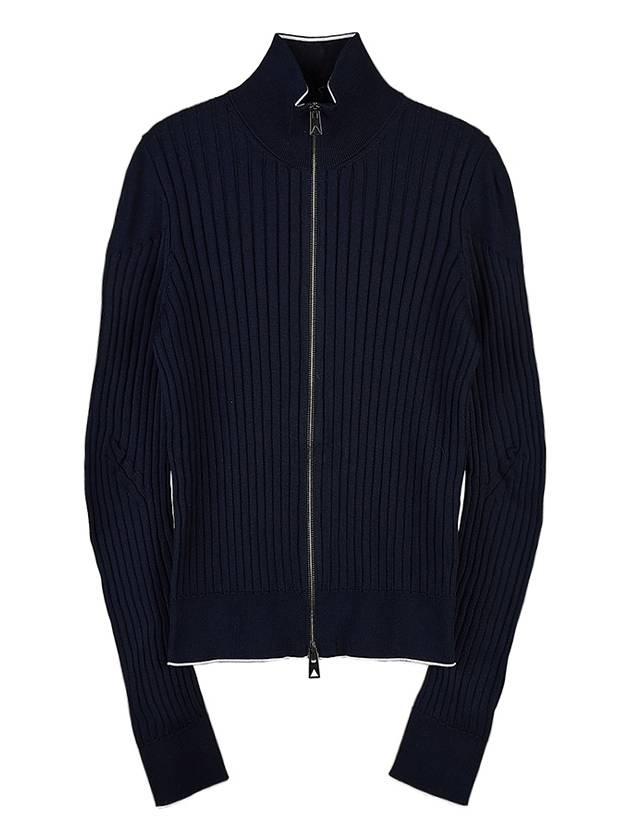 Knit Zip Up Jacket Navy - BOTTEGA VENETA - BALAAN 10