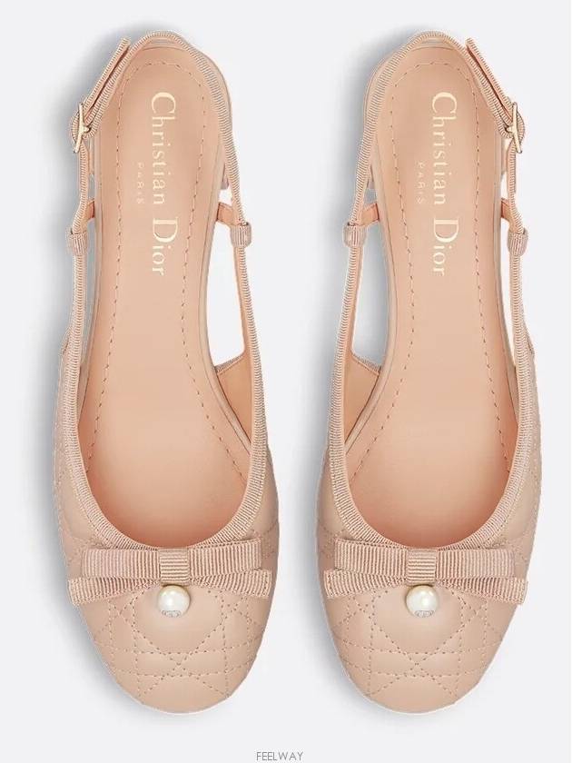 Dior Ballet Slingback Pumps Nude Quilted Cannage Calf Autumn - DIOR - BALAAN 3