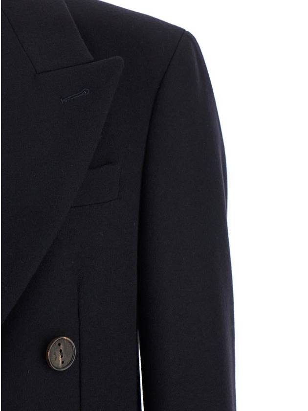 Blue Double-Breasted Coat With Pointed Lapels In Wool Blend Man - HEVO - BALAAN 2