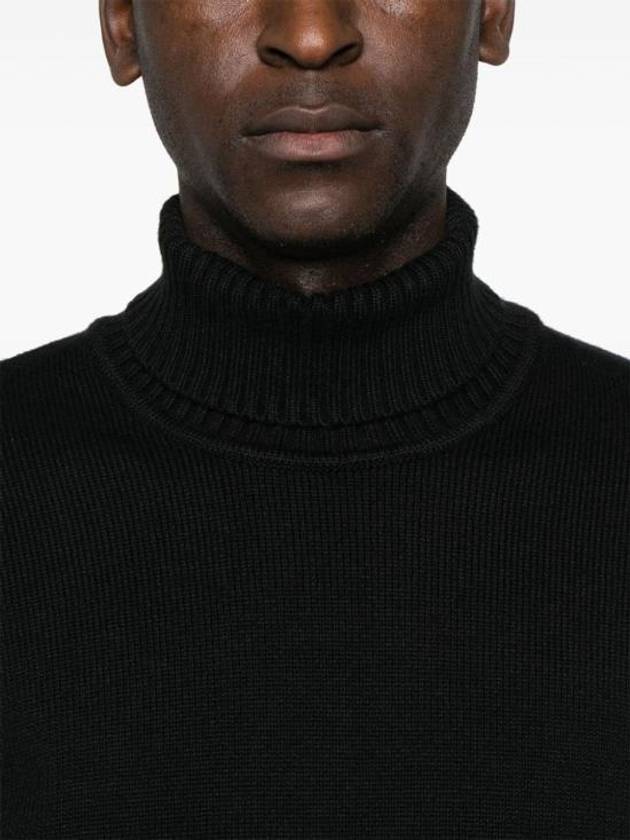 Logo Badge Turtleneck Sweatshirt Black - STONE ISLAND - BALAAN 4