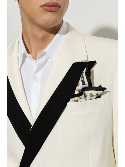 Moschino Silk Pocket Square, Men's, White - MOSCHINO - BALAAN 2