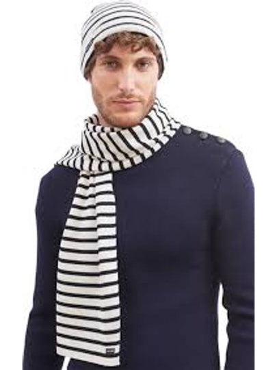 Striped Wool Muffler White - SAINT JAMES - BALAAN 2