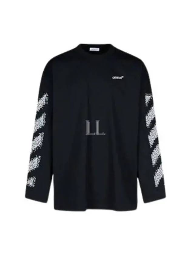 Pixel Diag Wide Long Sleeve T-Shirt Black - OFF WHITE - BALAAN 2