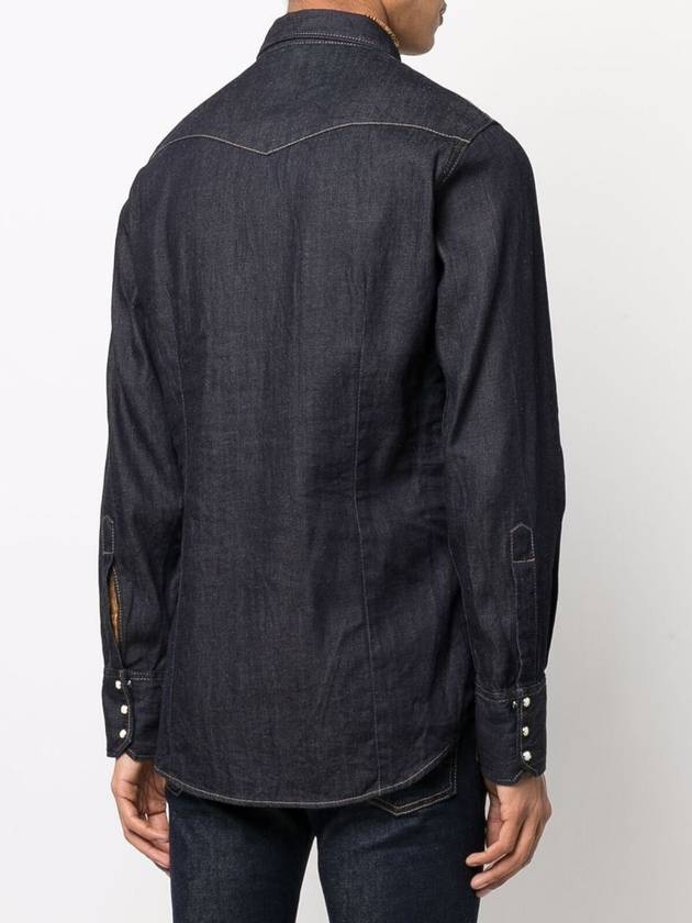 Dark Washing Denim Shirt S74DM0636S30825 - DSQUARED2 - BALAAN 5