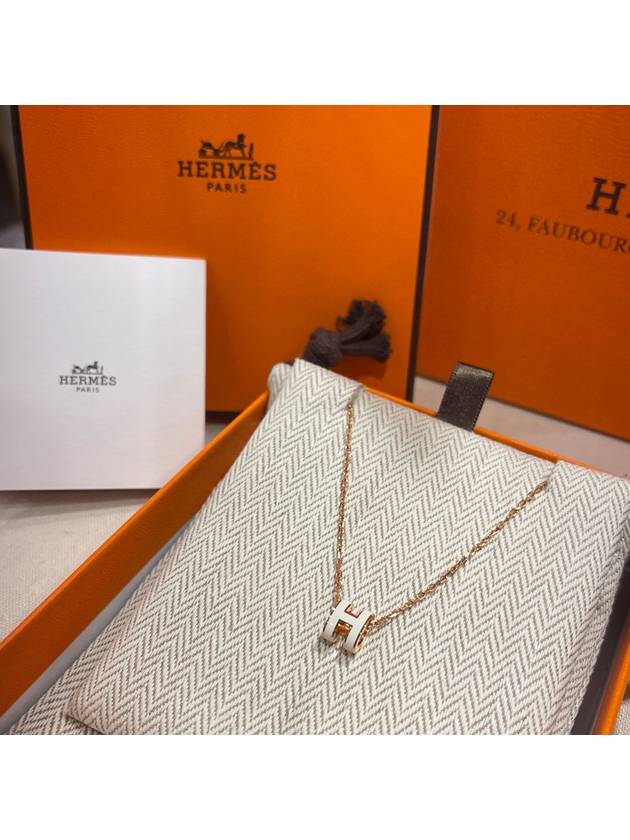 Necklace Mini PopAche White Rose Gold - HERMES - BALAAN 4