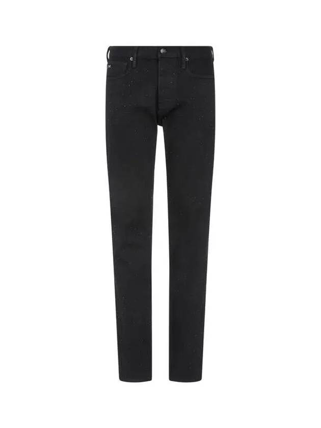 Men s Slim Fit Cubic Denim Pants Black - EMPORIO ARMANI - BALAAN 1