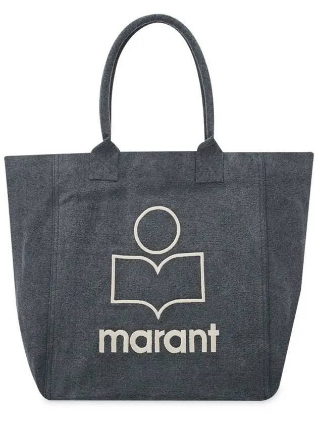 Yenky Logo Washed Cotton Tote Bag Grey - ISABEL MARANT - BALAAN 2