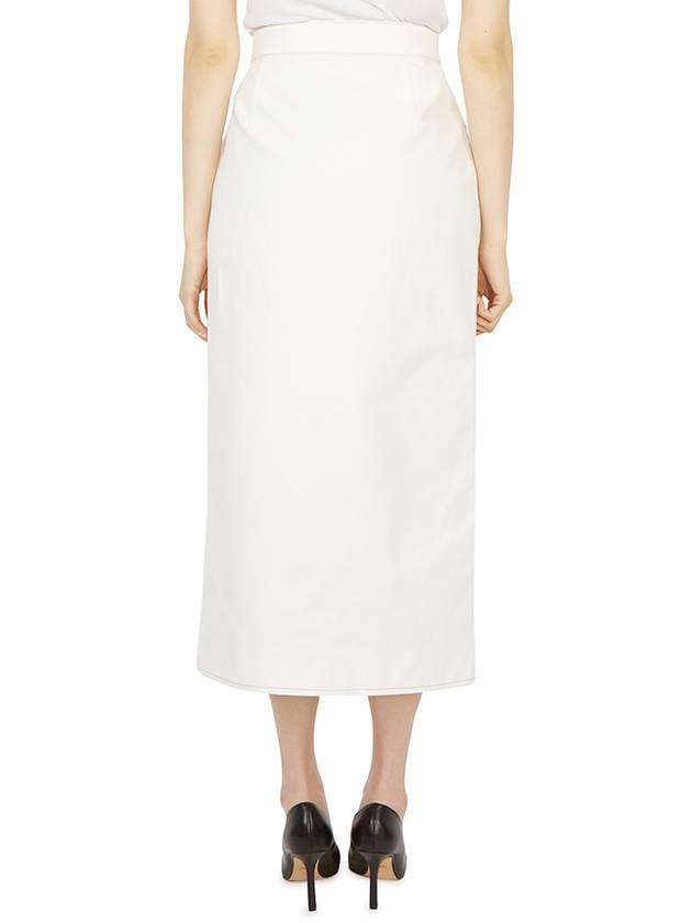 Women's Cotton Canvas Wrap H-Line Skirt White - GUCCI - BALAAN.