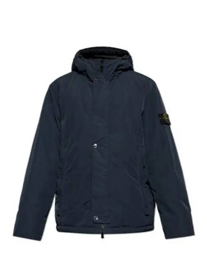 Techno Fabric Hooded Jacket Navy - STONE ISLAND - BALAAN 2