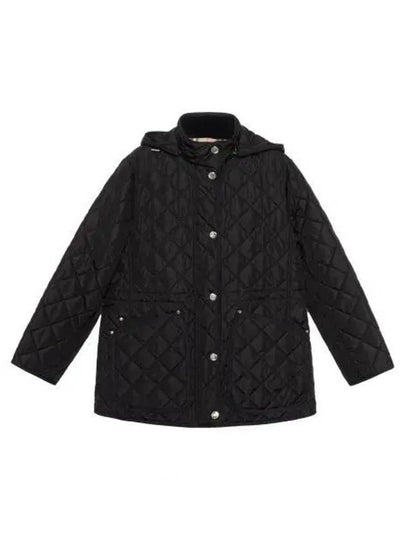 Diamond Quilted Long Nylon Jacket Black - BURBERRY - BALAAN 2