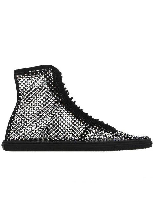 rhinestone high-top sneakers black - SAINT LAURENT - BALAAN 1