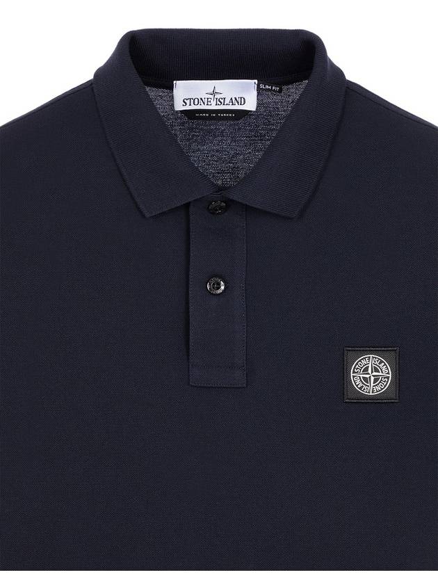 Pique Stretch Cotton Short Sleeve Polo Shirt Navy - STONE ISLAND - BALAAN 4