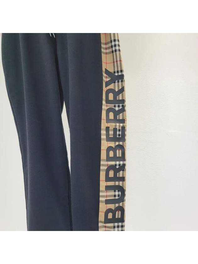 Women's Side Vintage Check Logo Track Pants Black - BURBERRY - BALAAN 2