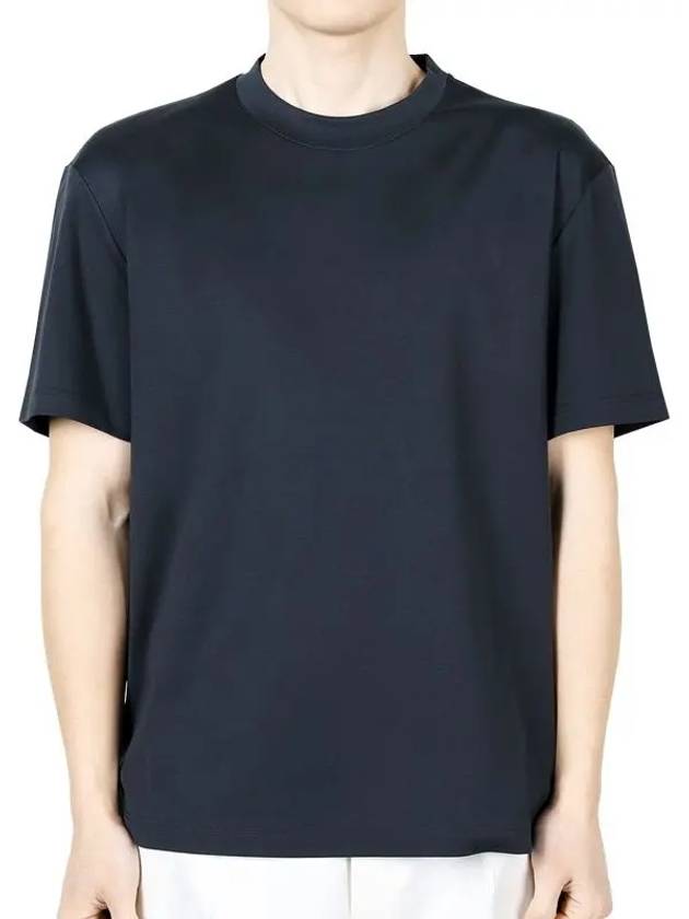 Cotton Short Sleeve T-Shirt Navy - LORO PIANA - BALAAN 3