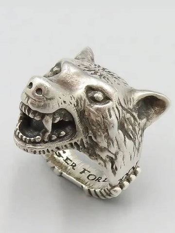 Anger Forest Wolf Head Silver Ring No 13 - GUCCI - BALAAN 1