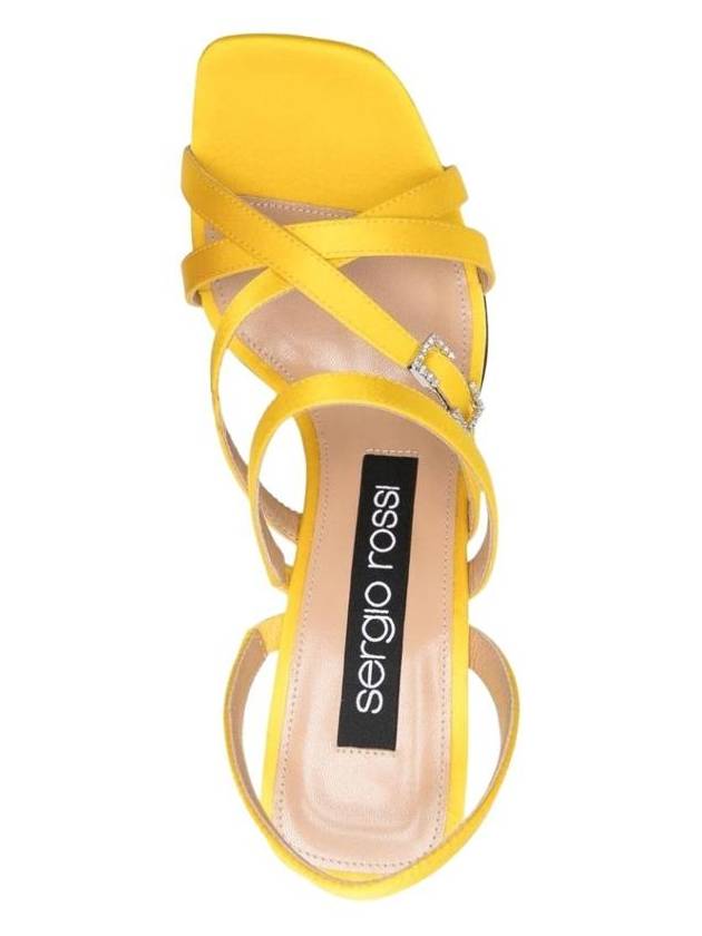 Sergio Rossi Crepe Satin Leather Heeled Sandal Shoes - SERGIO ROSSI - BALAAN 3